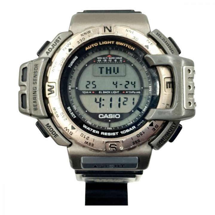 CASIO(カシオ) 腕時計 プロトレック PRT-400 メンズ 革ベルト グレー×ブラウン CASIO PROTREK PRT-400 Casio Protrek PRT-400    Triple Sensor made