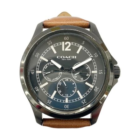  COACH コーチ メンズ クォーツ 腕時計 CA.94.2.95.1195 ブラック x ブラウン