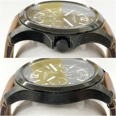  COACH コーチ メンズ クォーツ 腕時計 CA.94.2.95.1195 ブラック x ブラウン