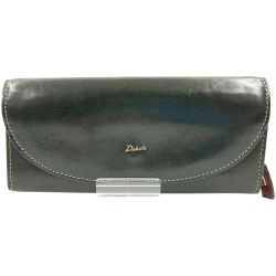 〇〇 Dakota ダコタ チェルキ イタリアンレザー 長財布 グリーン Cランク