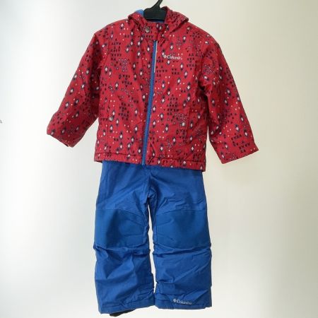  Columbia コロンビア キッズ スキーウエア 上下セット サイズXXS レッド×ブルー