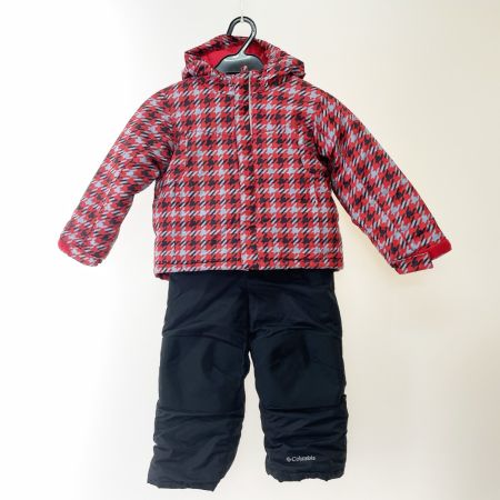  Columbia コロンビア キッズ スキーウェア 上下セット サイズ3T (TODDLER) レッド×ブラック