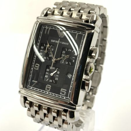 EMPORIO ARMANI エンポリオアルマーニ クロノグラフ クォーツ メンズ 腕時計 AR-0299 シルバー