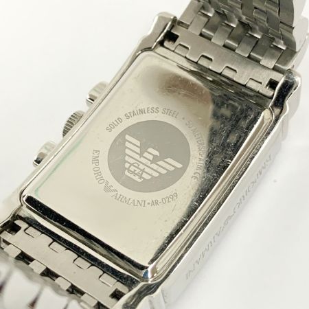  EMPORIO ARMANI エンポリオアルマーニ クロノグラフ クォーツ メンズ 腕時計 AR-0299 シルバー