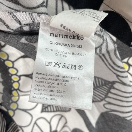  Marimekko マリメッコ レディース 半袖カットソー 花柄 サイズ34 ホワイト×ブラック