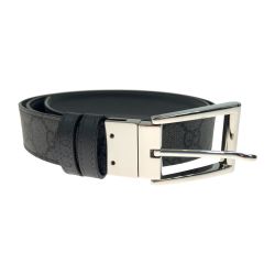 〇〇 GUCCI グッチ GGスプリーム リバーシブル ベルト 表記サイズ 95・38 771105  グレー Bランク