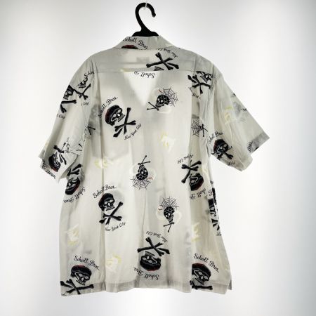  Schott ショット メンズ アロハシャツ スカル柄 サイズL グレー