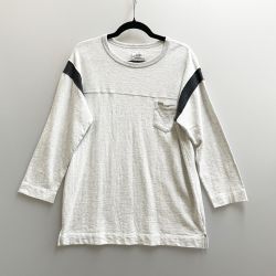 〇〇 CRIMIE クライミー メンズ 七分袖 カットソー サイズXL CRA1-CCS1-FB01 ライトグレー Bランク