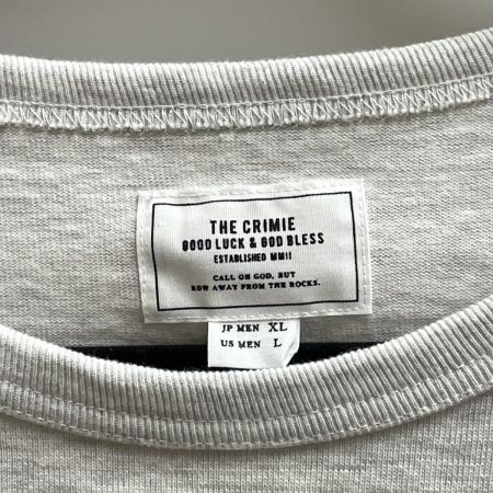  CRIMIE クライミー メンズ 七分袖 カットソー サイズXL CRA1-CCS1-FB01 ライトグレー