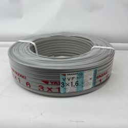 〇〇 YAZAKI  電材 VVFケーブル 3芯 3× 1.6 PbF 100m 未開封品 製造2025年1月 グレー Nランク