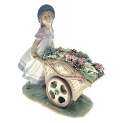 〇〇 LLADRO リヤドロ 可愛いお花屋さん  オブジェ 人形 フィギュリン インテリア Bランク