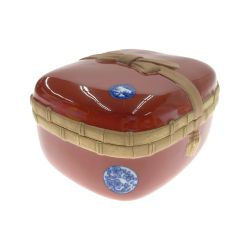 〇〇 FUKAGAWA　SEIJI　co.,ltd 深川製磁 有田焼 陶箱 丸紋外赤 蓋物 重箱 宮内庁御用達 Bランク