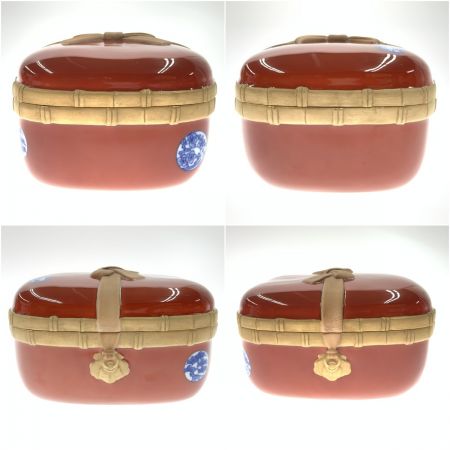  FUKAGAWA　SEIJI　co.,ltd 深川製磁 有田焼 陶箱 丸紋外赤 蓋物 重箱 宮内庁御用達