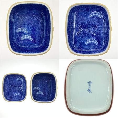  FUKAGAWA　SEIJI　co.,ltd 深川製磁 有田焼 陶箱 丸紋外赤 蓋物 重箱 宮内庁御用達