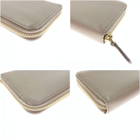  PRADA プラダ サフィアーノレザー 財布 ラウンドファスナー 長財布 1ML506  ベージュ