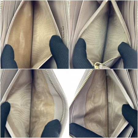  PRADA プラダ サフィアーノレザー 財布 ラウンドファスナー 長財布 1ML506  ベージュ