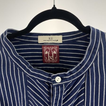  modAS モダス メンズ シャツ フィッシャーマンシャツ ストライプ リメイク品 ネイビー