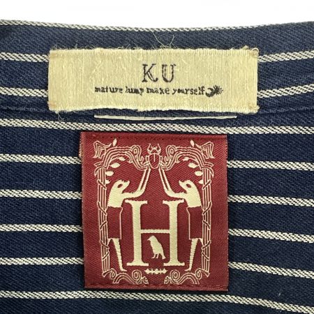  modAS モダス メンズ シャツ フィッシャーマンシャツ ストライプ リメイク品 ネイビー