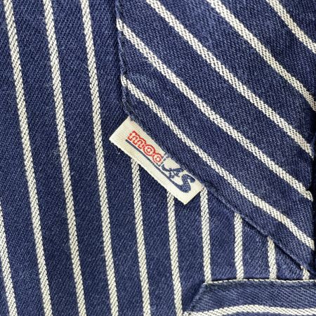  modAS モダス メンズ シャツ フィッシャーマンシャツ ストライプ リメイク品 ネイビー