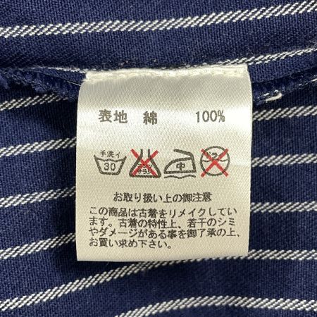  modAS モダス メンズ シャツ フィッシャーマンシャツ ストライプ リメイク品 ネイビー