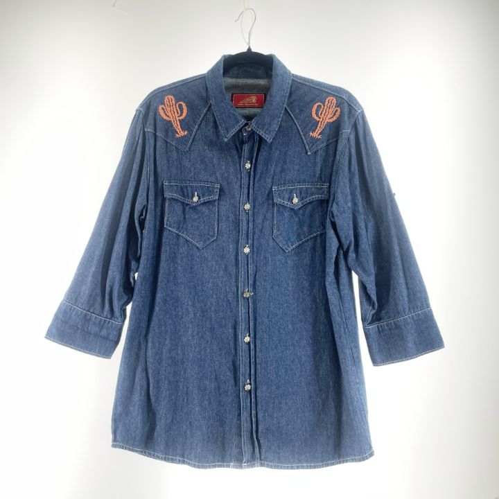 Indian インディアン メンズ デニムシャツ サイズL ブルー - 中古