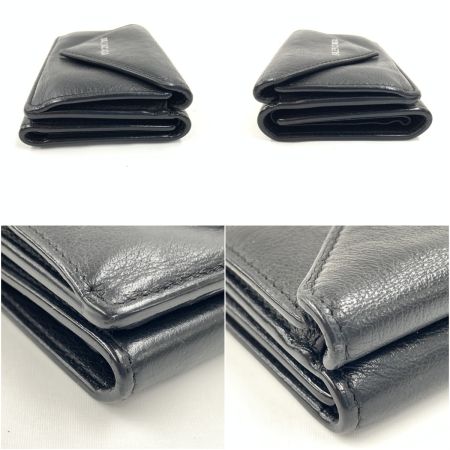  BALENCIAGA バレンシアガ ペーパー ミニ ウォレット 三つ折り短財布 391446 1000 1217 ブラック