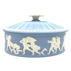 〇〇 Wedgwood ウェッジウッド ジャスパー トリンケットボックス 小物入れ ブルー Bランク