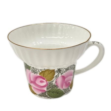  Imperial Porcelain ロモーノ・ソフ ピンクローズ トリオセット カップ・ソーサー・デザートプレート
