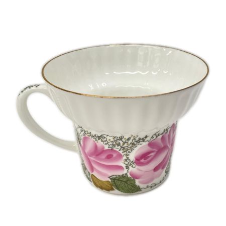  Imperial Porcelain ロモーノ・ソフ ピンクローズ トリオセット カップ・ソーサー・デザートプレート