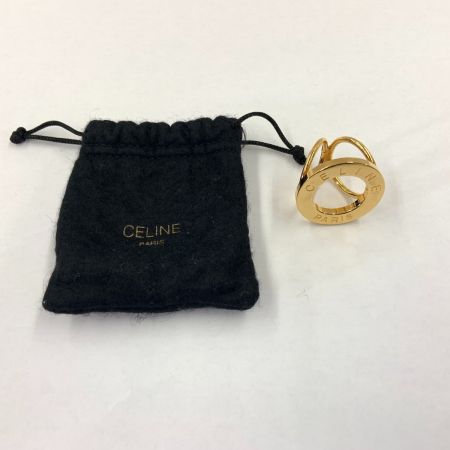  CELINE セリーヌ GP ロゴ サークル スカーフリング ゴールド