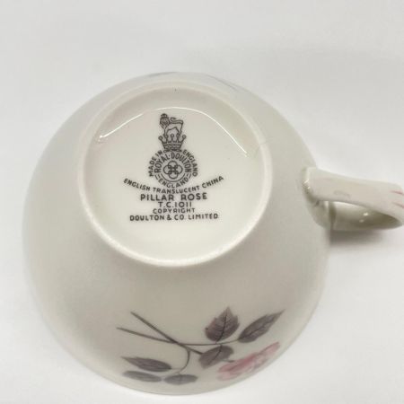ROYAL DOULTON ロイヤルドルトン PILLAR ROSE カップ&ソーサー&ケーキプレート(トリオ) 廃版