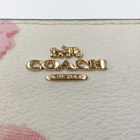 COACH コーチ ロング ジップ アラウンド ウォレット フローラル プリント CR625 ホワイト