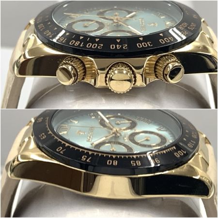  ROOSTER クロノグラフ クォーツ腕度時計 RS-1008 ブラック x ゴールド