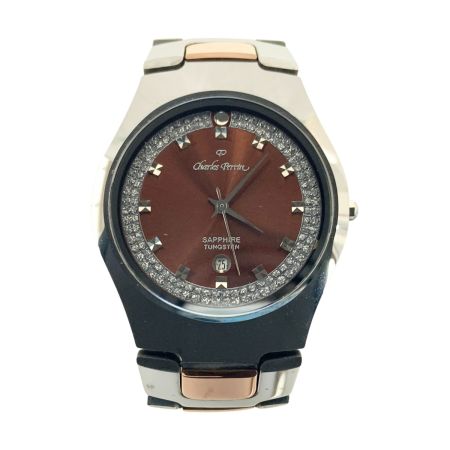  Charles Perrin シャルルぺリン シャルル ペリン クォーツ腕時計  ES-6605M ブラウン