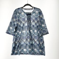 〇〇 里麻 レディース  カットソー サイズLL ブルー Aランク