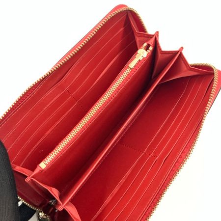  COACH コーチ ロング ジップ アラウンド ウォレット シグネチャー キャンバス 長財布 C4452 ブラウン×レッド x レッド