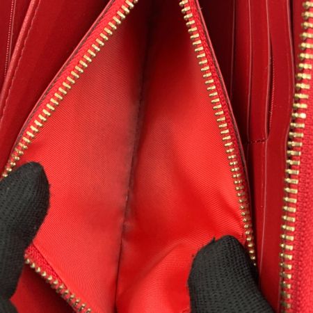  COACH コーチ ロング ジップ アラウンド ウォレット シグネチャー キャンバス 長財布 C4452 ブラウン×レッド x レッド