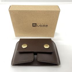 〇〇 鞄のいたがき ITAGAKI ベルトポーチ 小銭入れ ベルト通し付札入れ 本革 牛革 E16912 ダークブラウン Aランク