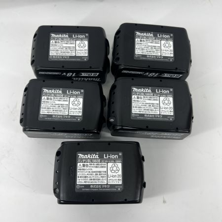  MAKITA マキタ 純正 18v 6.0Ah 5個セットリチウムイオンバッテリ BL1860B ブラック 未使用品