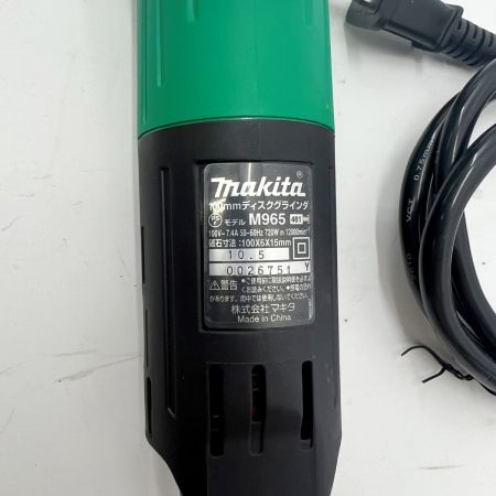  MAKITA マキタ 100mm コード式ディスクグラインダー 100V m965