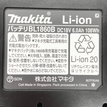  MAKITA マキタ 純正 18v 6.0Ah リチウムイオンバッテリ 5個セット BL1860B ブラック 未使用品
