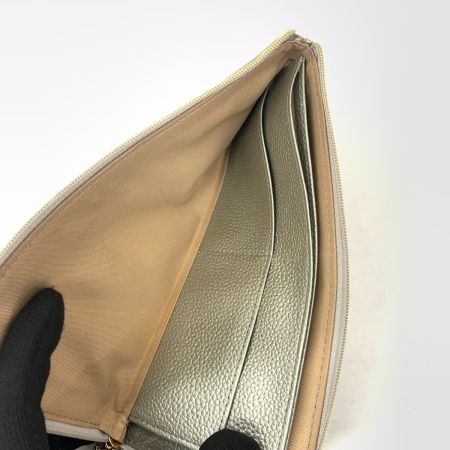  BLUESINCERE ブルー シンシア 本革 スリム長財布 タッセル付き Lassel ラッセル メタリック シルバー