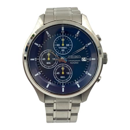  SEKO クロノグラフ クォーツ 腕時計 SKS537  シルバー 