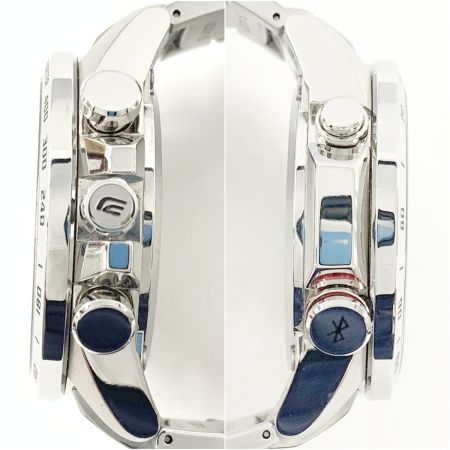  CASIO カシオ EDIFICE エディフィス タイムトラベラー ソーラークォーツ モバイルリンク 腕時計 EQB-501 シルバー x ブラック