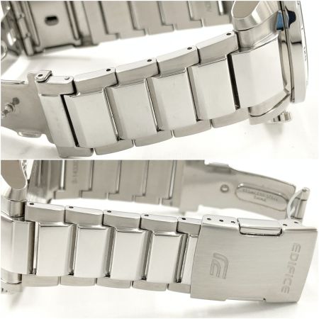  CASIO カシオ EDIFICE エディフィス タイムトラベラー ソーラークォーツ モバイルリンク 腕時計 EQB-501 シルバー x ブラック