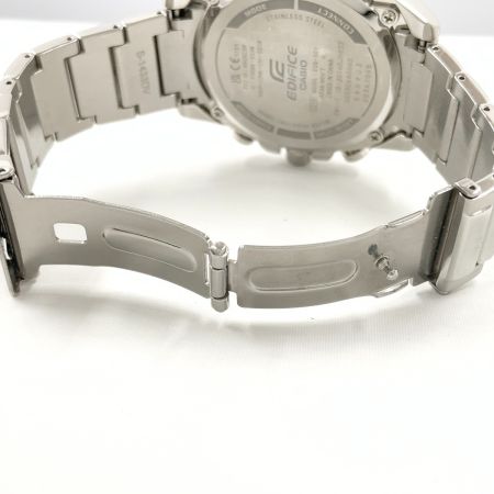  CASIO カシオ EDIFICE エディフィス タイムトラベラー ソーラークォーツ モバイルリンク 腕時計 EQB-501 シルバー x ブラック