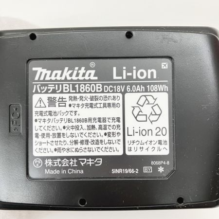  MAKITA マキタ 純正 18v 6.0Ah リチウムイオンバッテリ 5個セット 箱なし BL1860B ブラック 未使用品