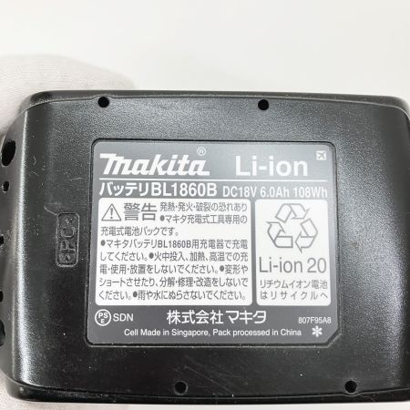  MAKITA マキタ 純正 18v 6.0Ah リチウムイオンバッテリ 5個セット 箱なし BL1860B ブラック 未使用品