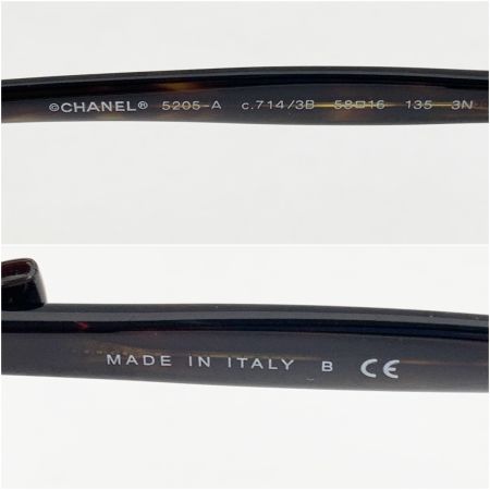  CHANEL シャネル ココマーク リボン アイウェア サングラス C.714 58□16 135 3N 5205-A ブラウン