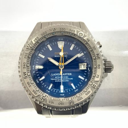  SEIKO セイコー ランドマスター トランスポーラー 大場満郎モデル キネティック 腕時計 5M45-6A01 シルバー x ブルー